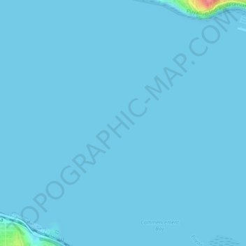 Mappa topografica Commencement Bay, altitudine, rilievo