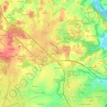 Mappa topografica Beg Runio, altitudine, rilievo