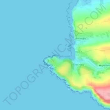 Mappa topografica Yeovil Rock, altitudine, rilievo