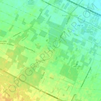 Mappa topografica Calcara, altitudine, rilievo