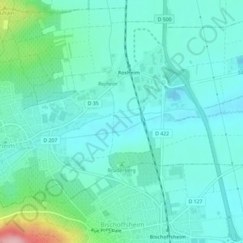Mappa topografica Viaduc, altitudine, rilievo