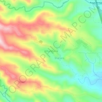 Mappa topografica Villa Maria, altitudine, rilievo