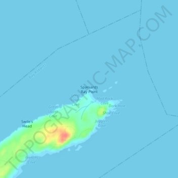 Mappa topografica Spaniards Bay Point, altitudine, rilievo
