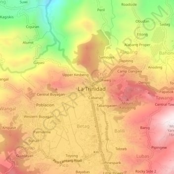 Mappa topografica Poblacion, altitudine, rilievo