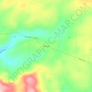 Mappa topografica Hartsfield, altitudine, rilievo