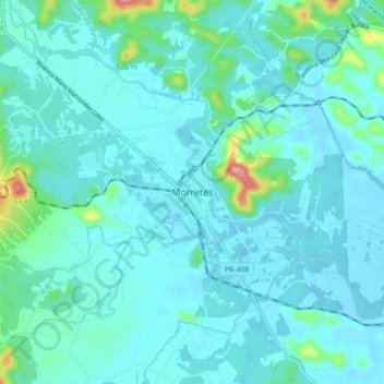 Mappa topografica Morretes, altitudine, rilievo