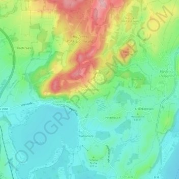 Mappa topografica Enzensberg, altitudine, rilievo