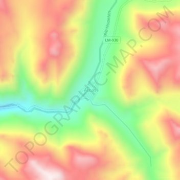 Mappa topografica Atcas, altitudine, rilievo