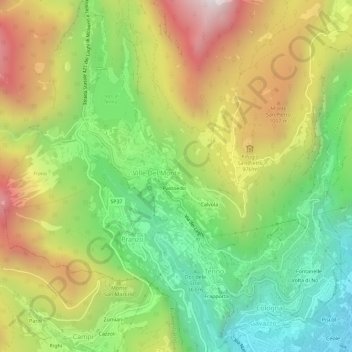 Mappa topografica Canale, altitudine, rilievo