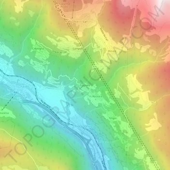 Mappa topografica Figgione, altitudine, rilievo