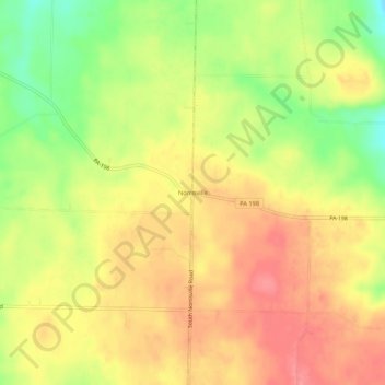 Mappa topografica Norrisville, altitudine, rilievo