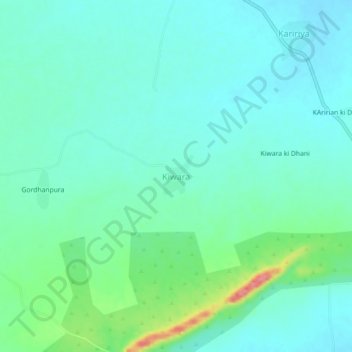 Mappa topografica Kiwara, altitudine, rilievo
