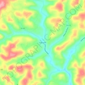 Mappa topografica Edds Mill, altitudine, rilievo