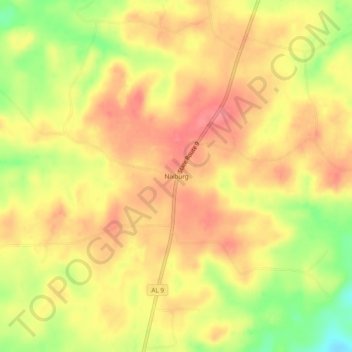 Mappa topografica Nixburg, altitudine, rilievo