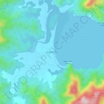 Mappa topografica Kennedy Bay, altitudine, rilievo