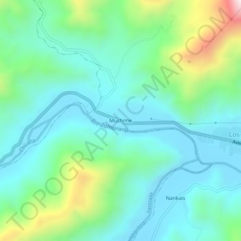 Mappa topografica Muchime, altitudine, rilievo