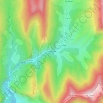 Mappa topografica La Pastorale, altitudine, rilievo