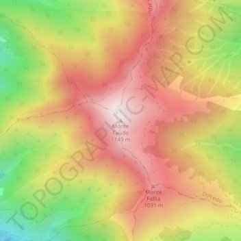 Mappa topografica Monte Faudo, altitudine, rilievo