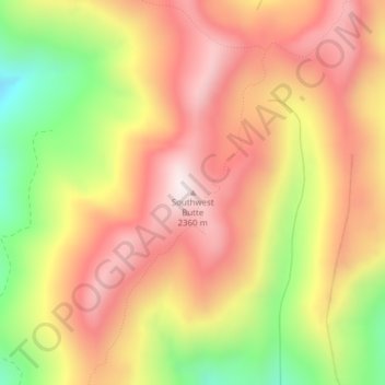 Mappa topografica Southwest Butte, altitudine, rilievo