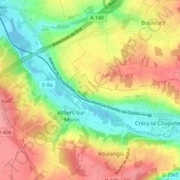 Mappa topografica Montbarbin, altitudine, rilievo