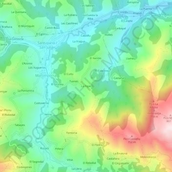 Mappa topografica La Figar, altitudine, rilievo