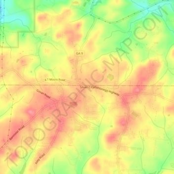 Mappa topografica Silver City, altitudine, rilievo