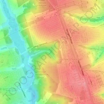 Mappa topografica землянка, altitudine, rilievo