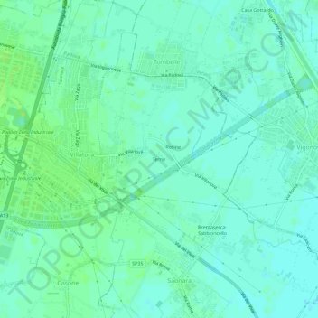 Mappa topografica Terrin, altitudine, rilievo