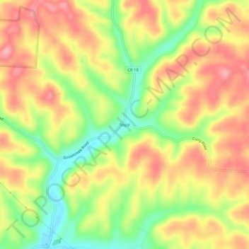 Mappa topografica Royal, altitudine, rilievo