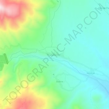 Mappa topografica Çatalarmut, altitudine, rilievo
