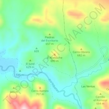 Mappa topografica El Acebuche, altitudine, rilievo