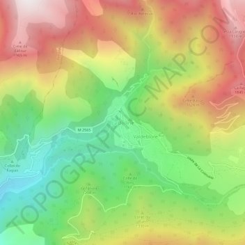 Mappa topografica La Bolline, altitudine, rilievo