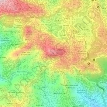 Mappa topografica Dominican Hill, altitudine, rilievo