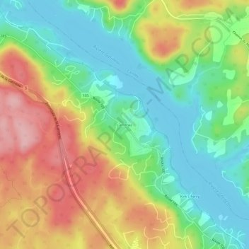 Mappa topografica Larrimac, altitudine, rilievo