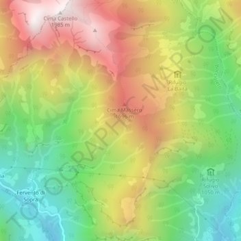 Mappa topografica Sn2, altitudine, rilievo