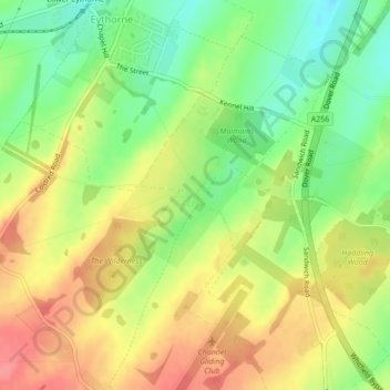 Mappa topografica Waldershare, altitudine, rilievo