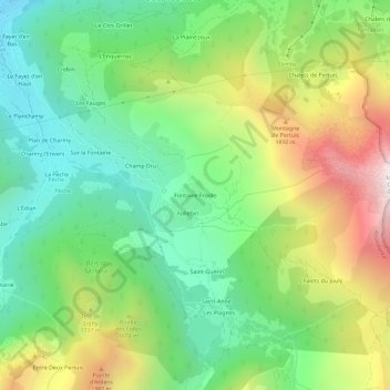 Mappa topografica Fontaine Froide, altitudine, rilievo