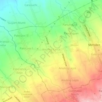 Mappa topografica Anuling Cerca II, altitudine, rilievo