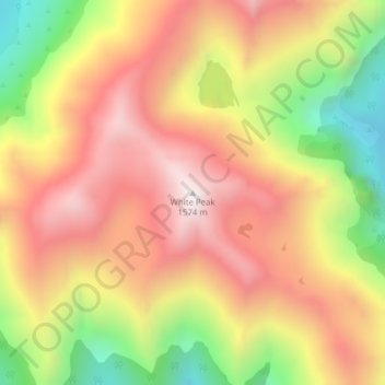 Mappa topografica White Peak, altitudine, rilievo