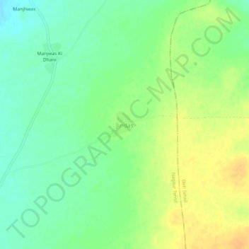 Mappa topografica Jindas, altitudine, rilievo