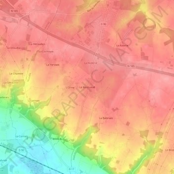 Mappa topografica Le Boistuaud, altitudine, rilievo