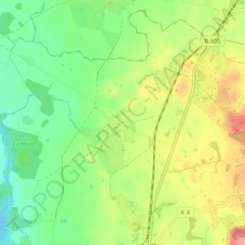 Mappa topografica Lischow, altitudine, rilievo