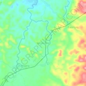 Mappa topografica San Vicente, altitudine, rilievo