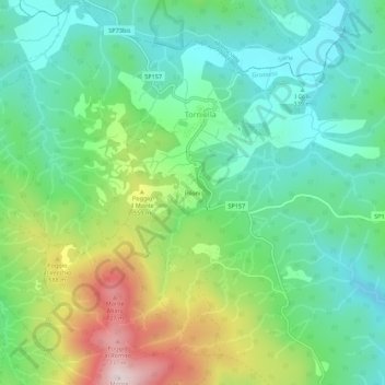 Mappa topografica Piloni, altitudine, rilievo