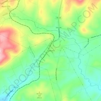 Mappa topografica Gardners, altitudine, rilievo