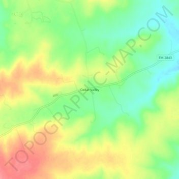 Mappa topografica Cedar Valley, altitudine, rilievo
