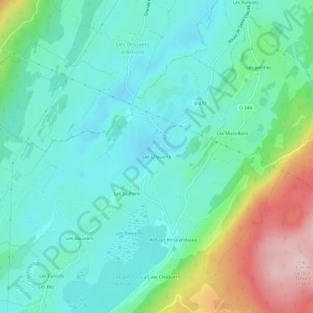 Mappa topografica Les Chauvins, altitudine, rilievo