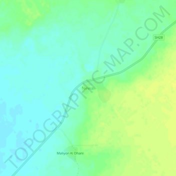 Mappa topografica Newai, altitudine, rilievo