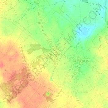 Mappa topografica Cocumola, altitudine, rilievo