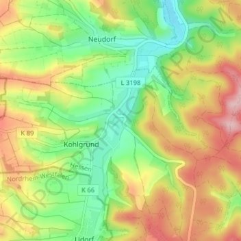 Mappa topografica Eilhausen, altitudine, rilievo